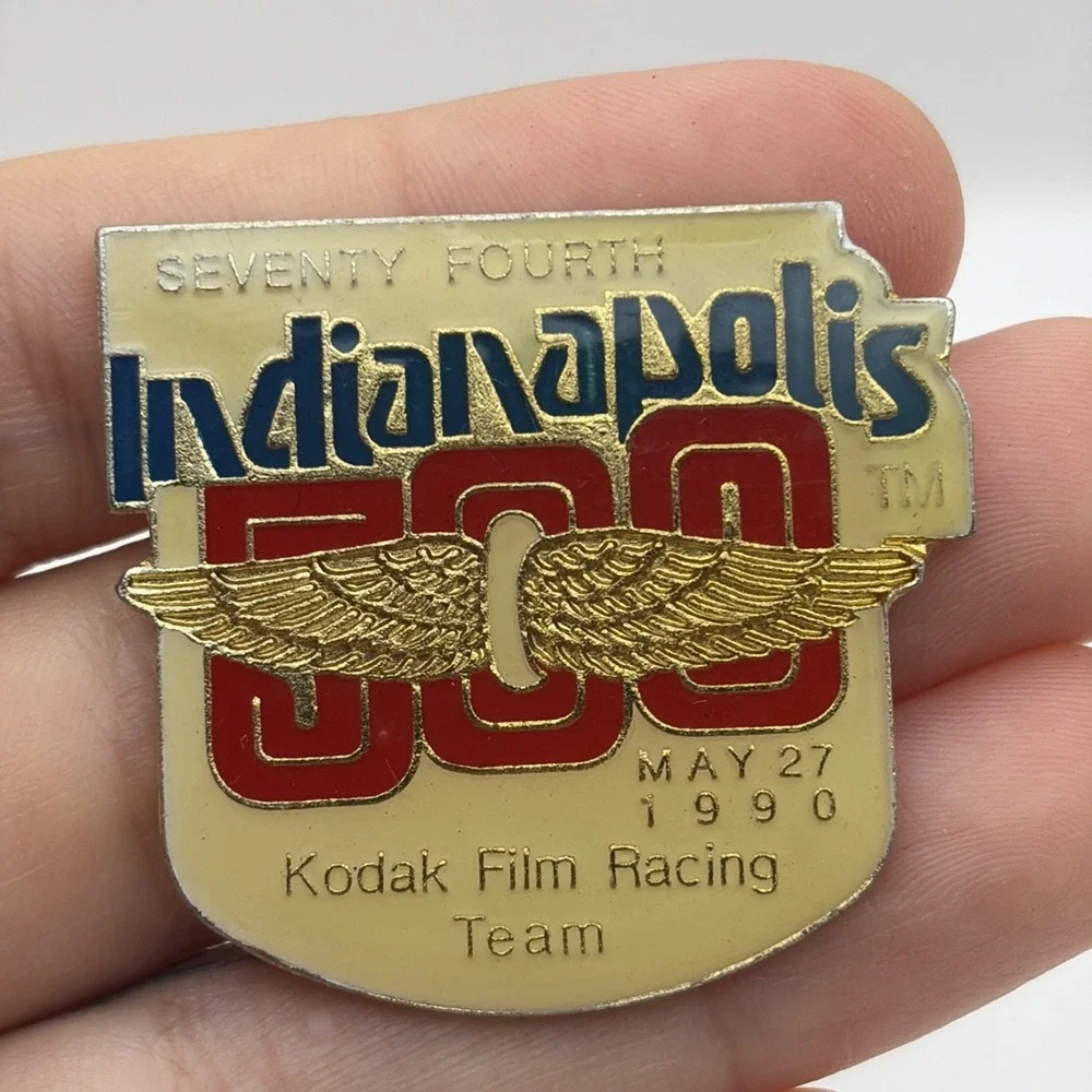 1990 NASCAR 74th Indianapolis 500 Kodak Racing Team Lapel Hat Pin